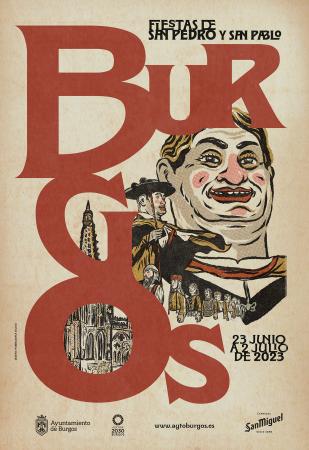 Imagen 15/05/2023 La propuesta del estudio POBRELAVACA, elegida para el cartel de Burgos para las Fiestas Mayores de San Pedro 2023
